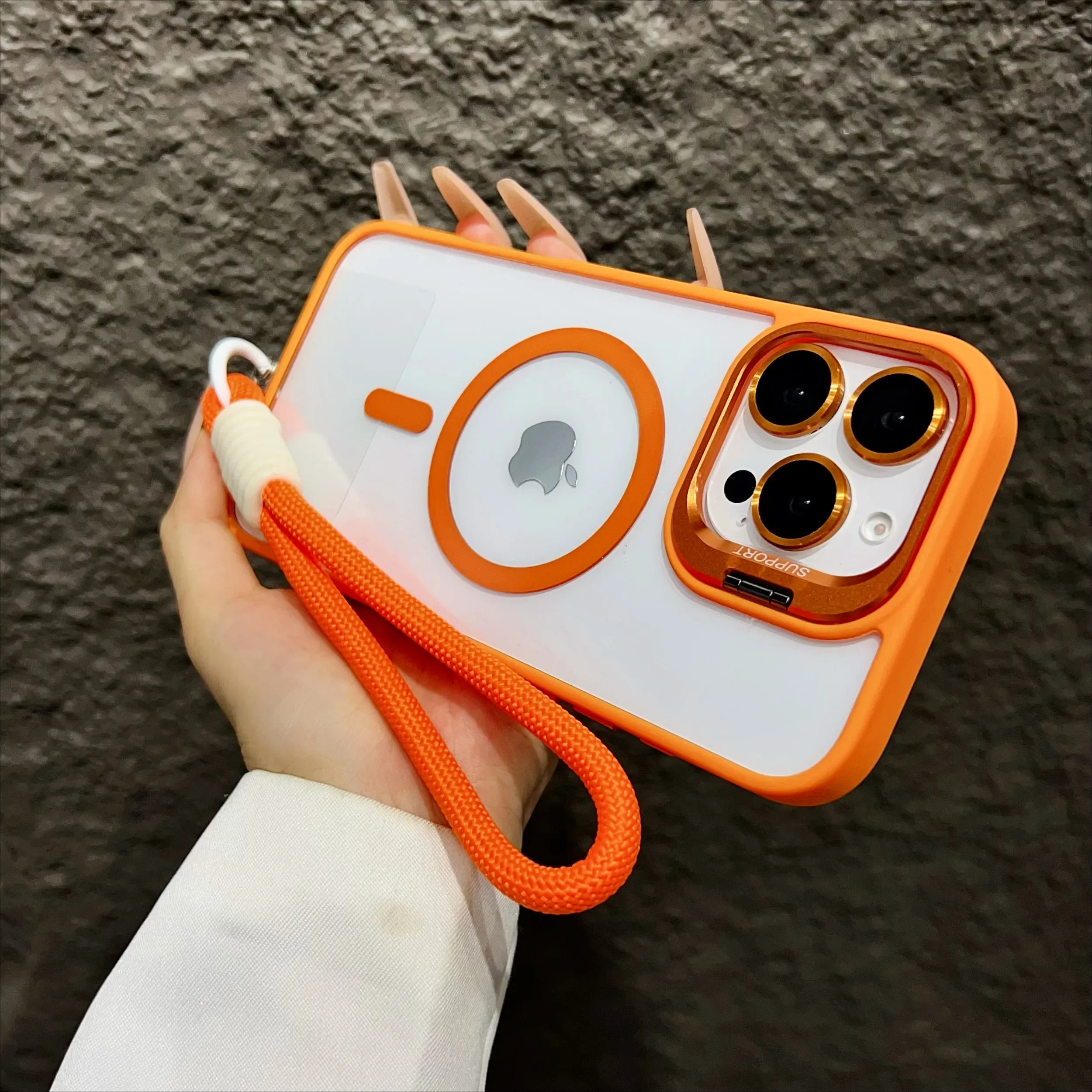 Premium Magnetic Case with Stand & Lanyard - Glass Lens Protector & Magsafe Compatible Cover