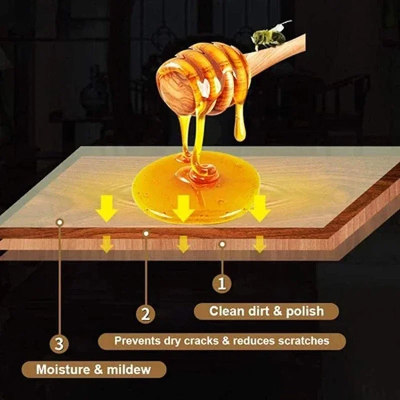 Waterproof Beeswax Gel Wood Furniture Floor Maintenance Care Polishes Wax Solid Wood Luster Restore with Sponge