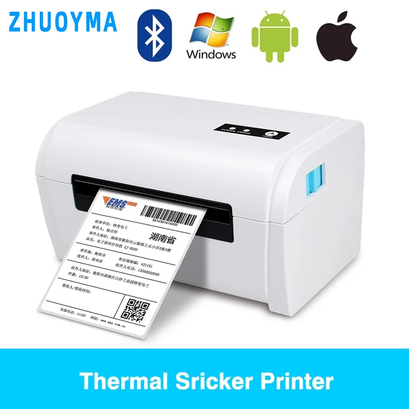 

ZJ9200 Shipping Label Product Sticker 40-110mm General Express Waybill USB Mobile Phone Bluetooth 4 Inch Thermal Barcode Printer