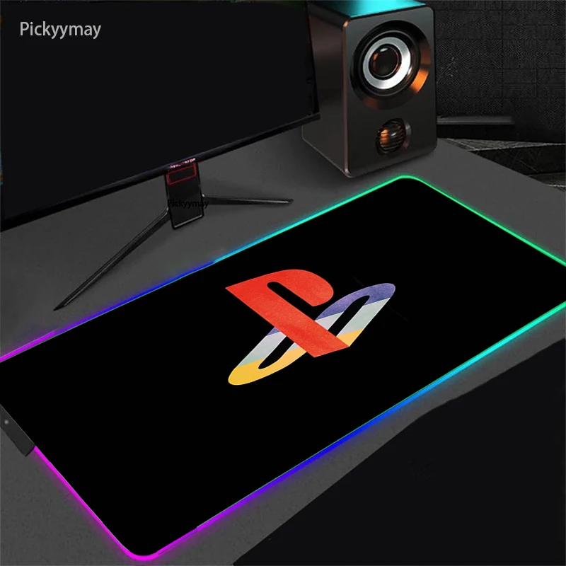 Tapis de souris Gaming Playstation RGB pour PS4, ordinateur