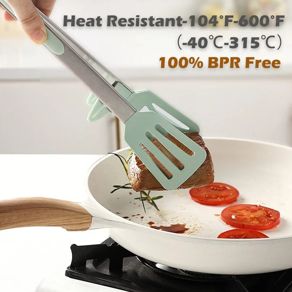 Food Tongs Stainless Steel BBQ Pasta Tongs Non-slip Food Steel Handle Lock Design Bread BBQ Salad Cooking Kitchen To food tongs