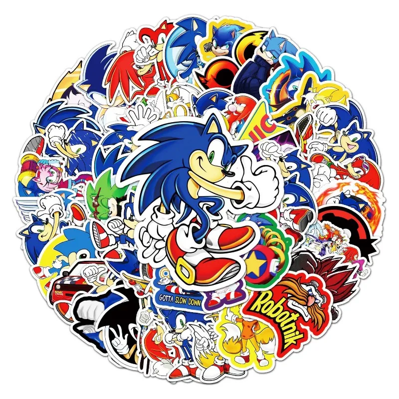 Sonic The Hedgehog Cartoon Graffiti Adesivos, Jogo Criativo, Periférico,  Mala, Decoração para Celular, Alto Valor, 51Pcs