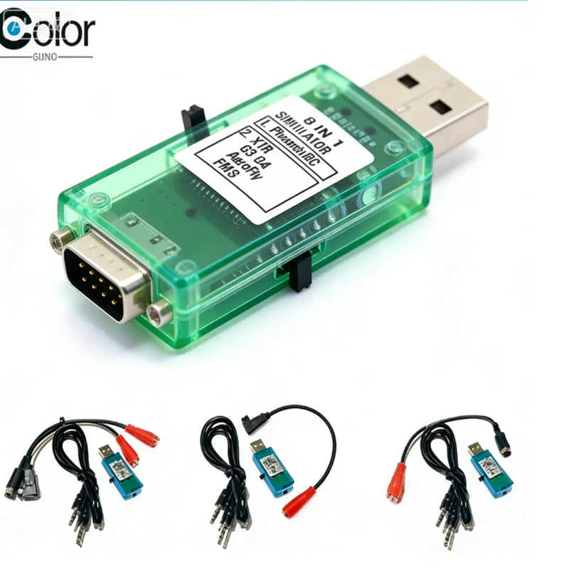 Simulateur de vol USB 8-en-1 pour RC - Câble adaptateur carré
