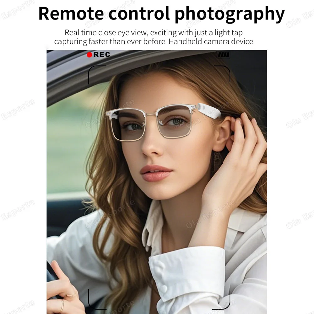 Ola Esporte Bluetooth Smart Glasses Automatic Adjustment AI Voice Music Eyewear Waterproof Call Eyeglass For Anti-blue Light New