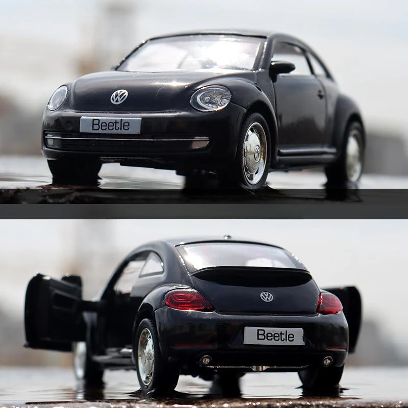 1/36 Volkswagen New Beetle Sedan Toy Car For Children RMZ CiTY Diecast Vehicle Miniature Model Pull Back Collection Gift Boy 5