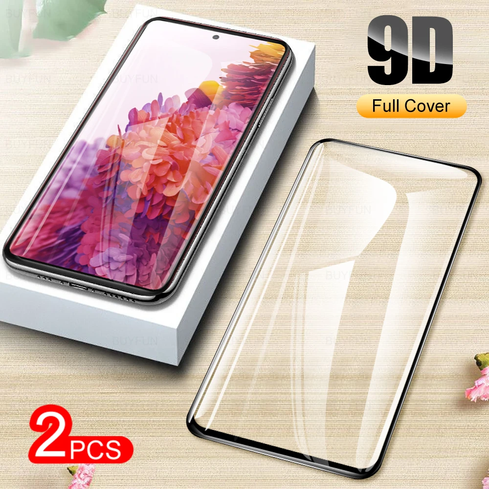 

9D Glass For Samsung Galaxy S20 FE Protective Glass 2Pcs Full Cover For Samsun A53 S21 S20 FE Screen Protectors S 20 FE Pelicula