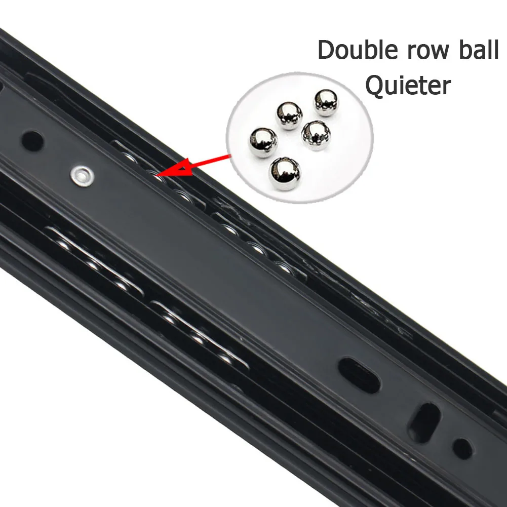 2Pcs Telescopic Ball Bearing Slide Rail 6 Inch Side Mount Telescopic Drawer Rail 3 Section Mounting Drawer Runners Slider