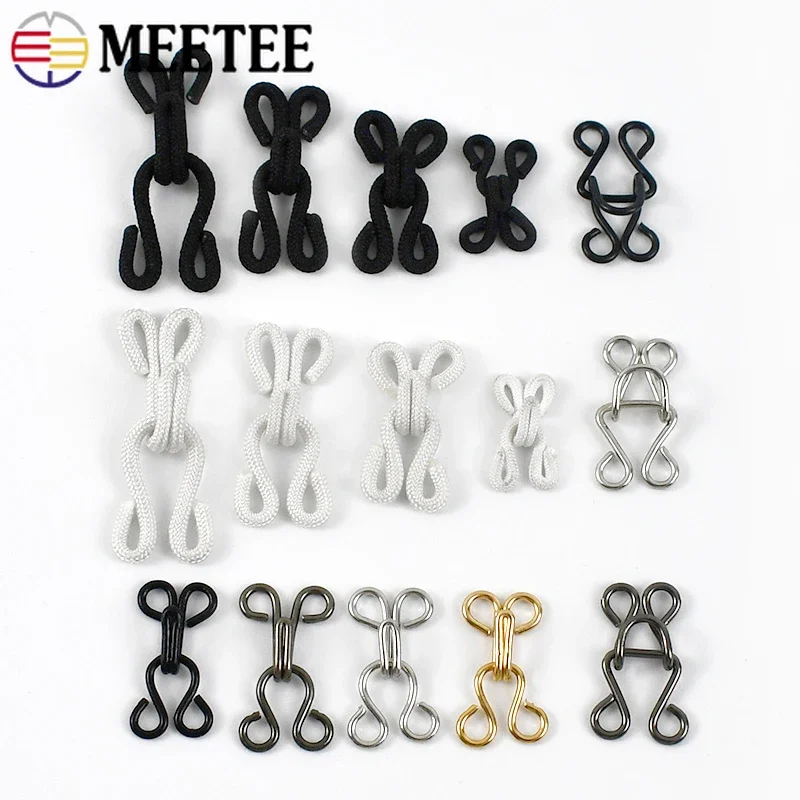 30/50Sets Metal Invisible Button For Underwear Skirt Coat Adjust Buckles Collar Hook Garment Pants Clasp DIY Sewing Accessories