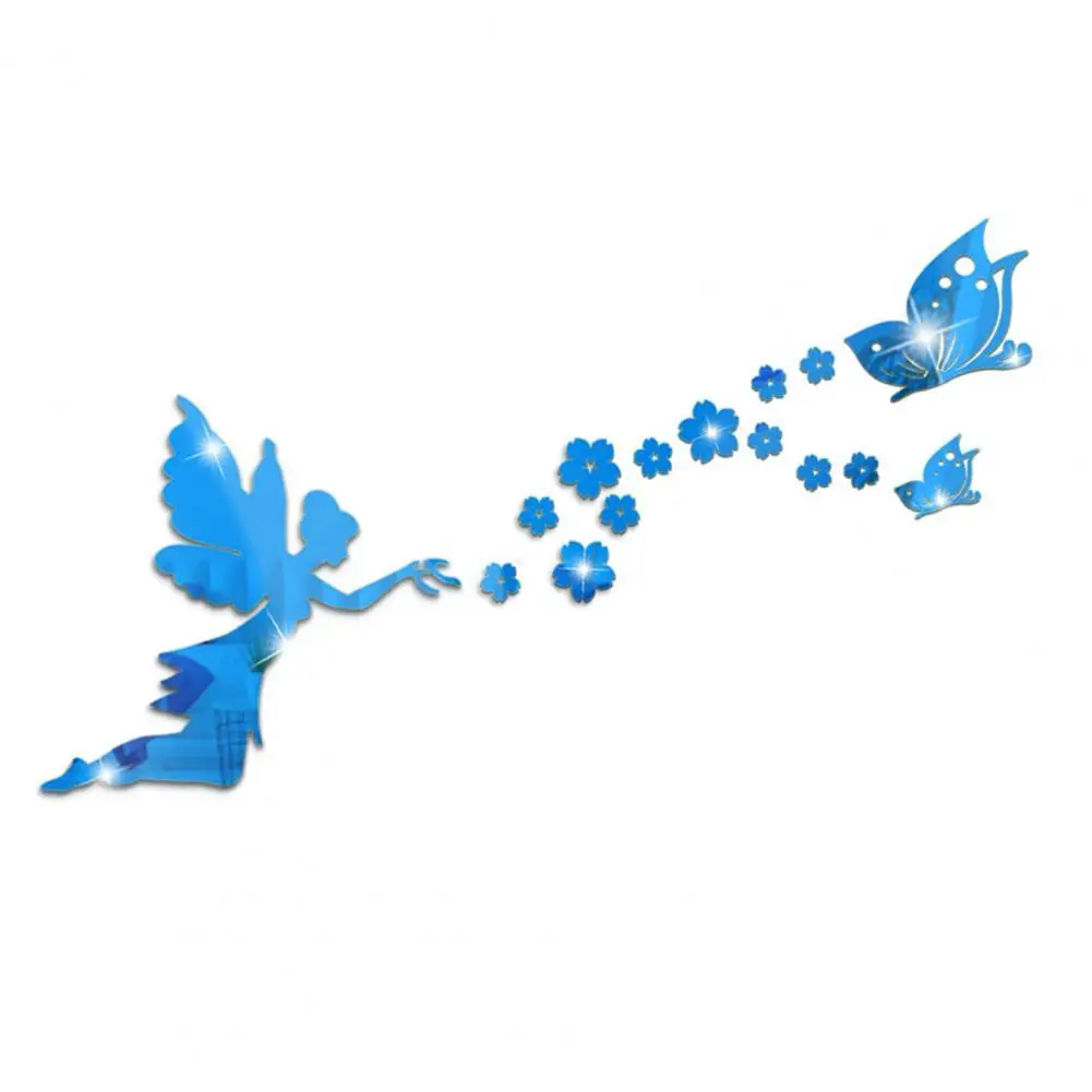 Adesivi Murali A Specchio A Farfalla - 19 Pezzi Con Raschietto, Argento, Per Decorazione Parete