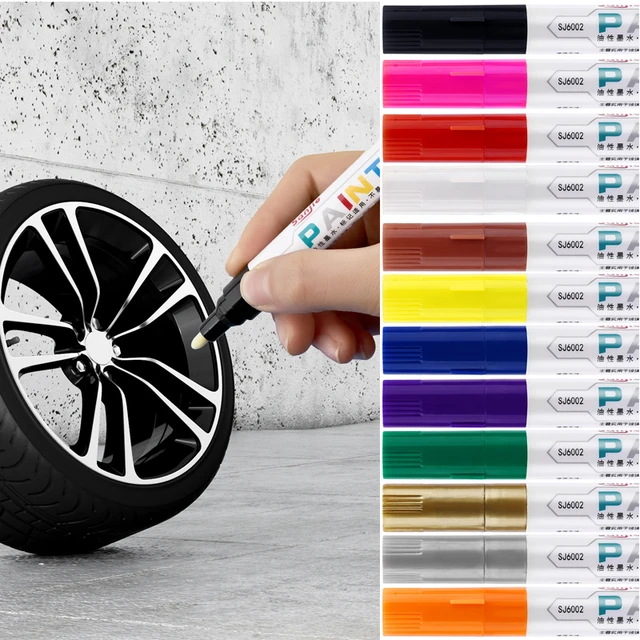 Rotulador de pintura para rueda de coche, rotulador de marca aceitosa,  piedra, cerámica, vidrio, madera, arte DIY, herramienta de grafiti, 12  colores - AliExpress