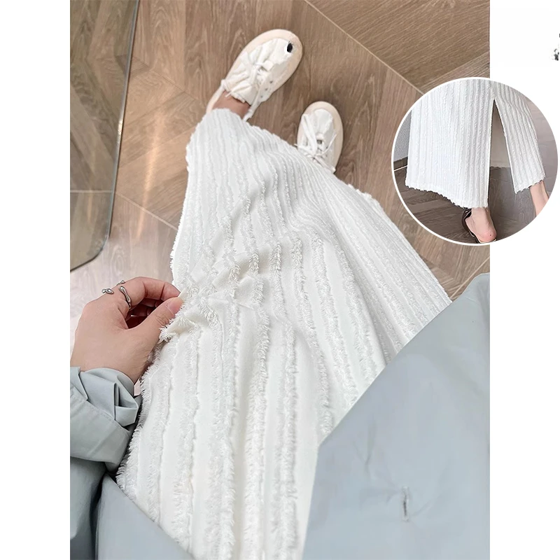 Good Quality Maternity Fleece Skirts Spring Autumn Back Split Tassel Patchwork Striped Pregnant Woman Mini Skirt