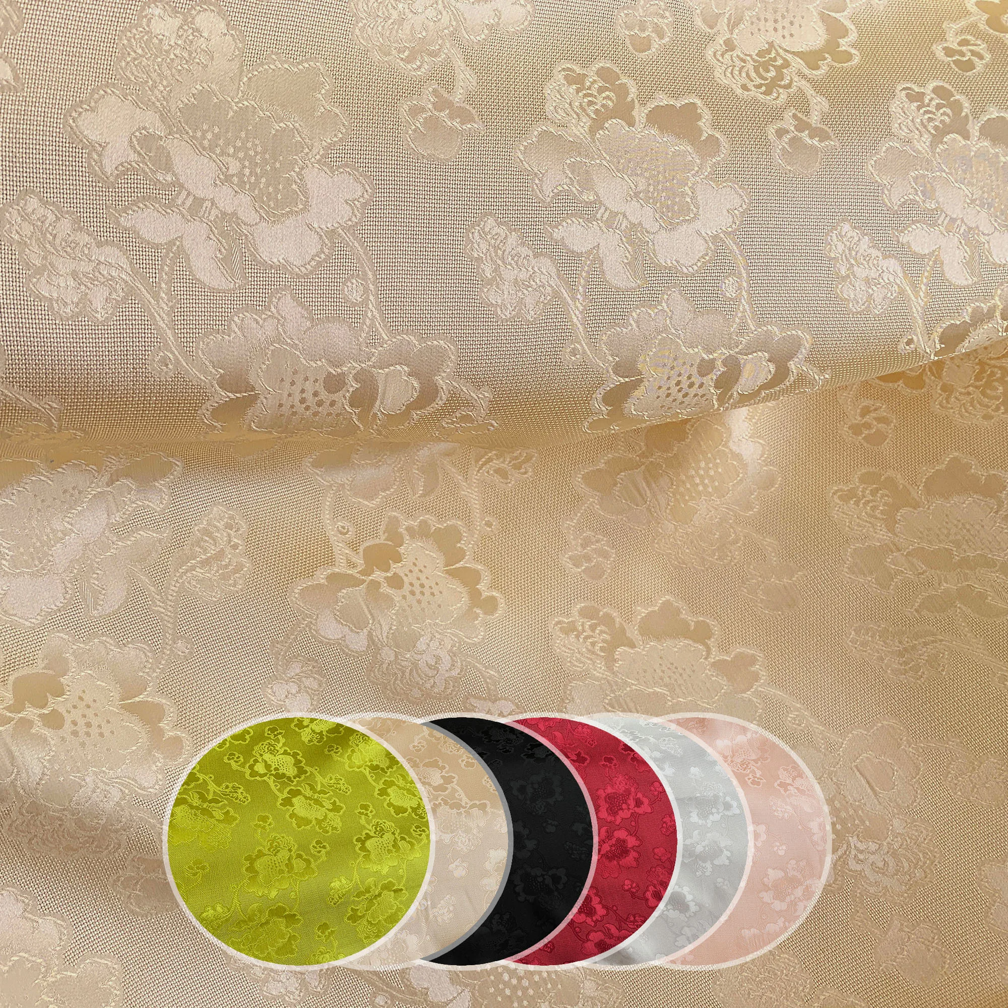 

Silk Fabric Jacquard Mulberry Twill By The Meter for Cheongsam Hanfu Diy Sewing Peony Chinese Cloth Silky Drape Thin Soft Summer