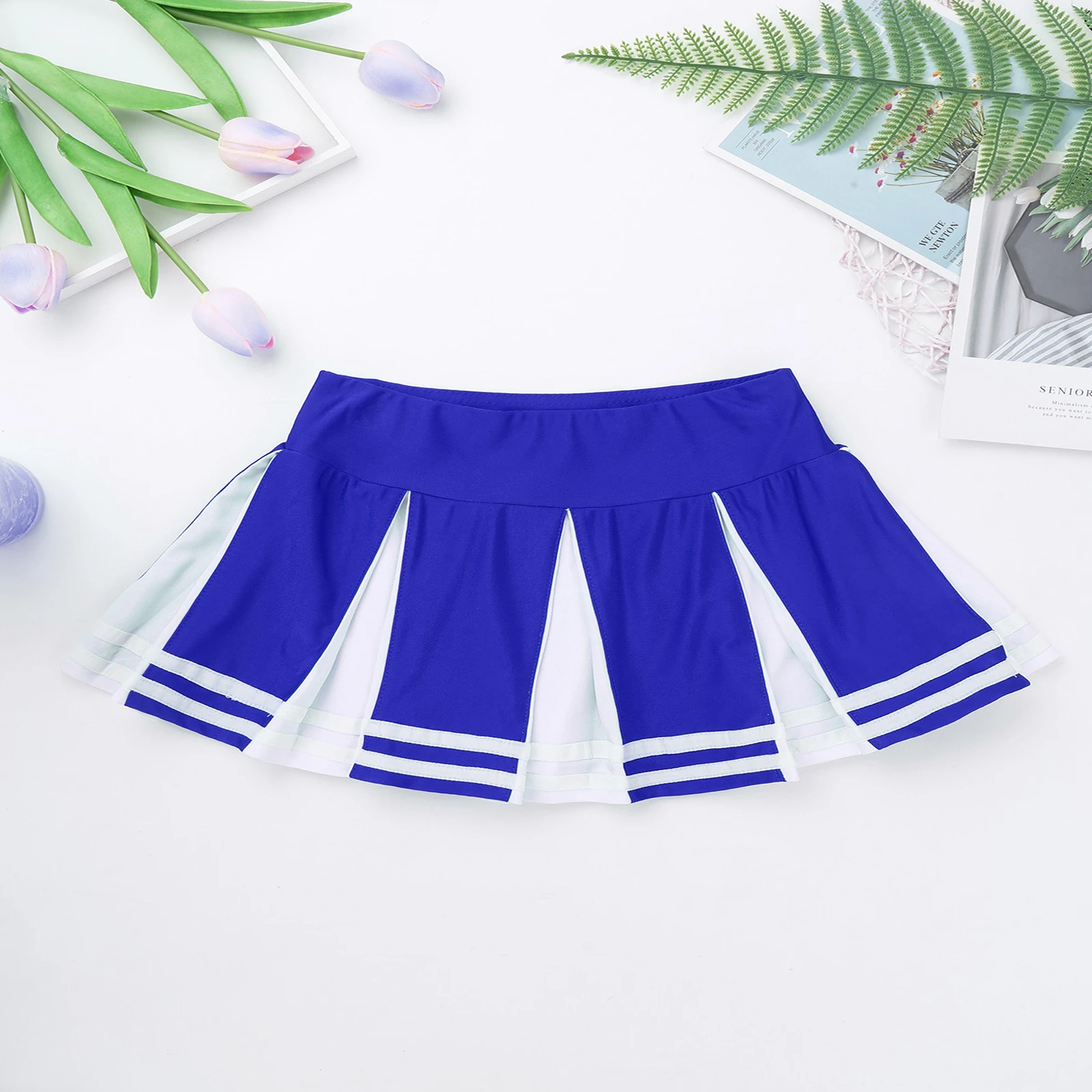 Kids Girls Cheerleading Costume Cheerleader Outfit Sleeveless Zippered Tops with Pleated Skirt School Stage Performance Clothes