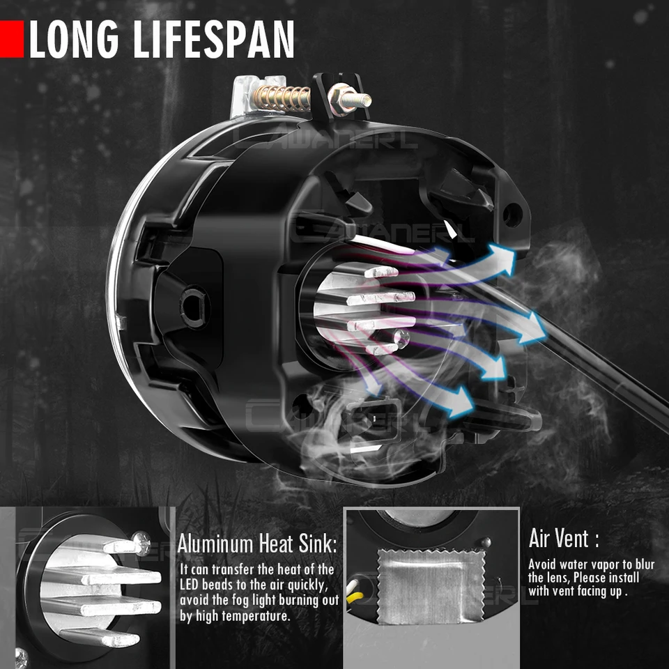 Feux Phares Pour Chrysler 300C (5.7L) 2005 2006 2007 2008 2009 2010 2011 2012 Phare Antibrouillard Halogène Avant De Voiture H10 12V 42W 4805858AA (Taille : Droit