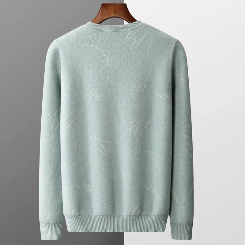 100 Pure Wool Sweater Men New Round Neck Pullover Autumn And Winter 2023 Casual Short Style Thickened Long Sleeve Fashion Bottom