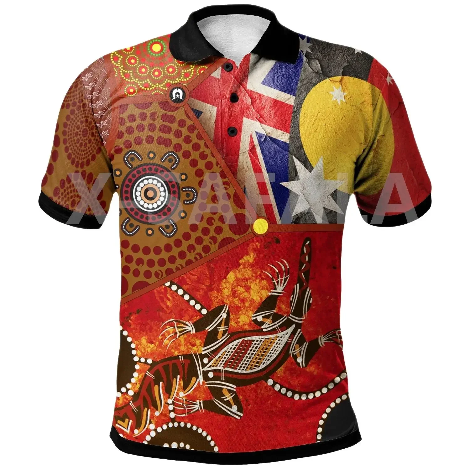 

Australia Naidoc Week 2024 Aboriginal Art 3D Full Printed Men Women Thin Polo Shirt Collar Short Sleeve Street Wear Casual Tee