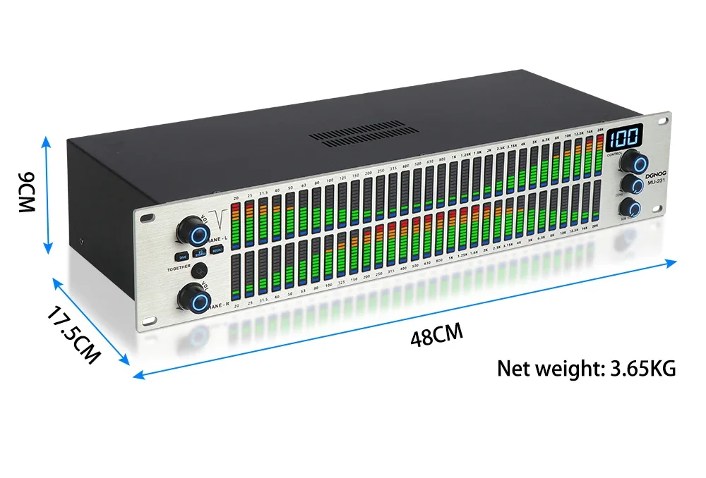 ホーム ステージ オーディオ用 プロフェッショナル デュアル 15-Band ステレオ グラフィック デジタル イコライザー ホームステレオオーディオシステム用MICNAUXイコライザー