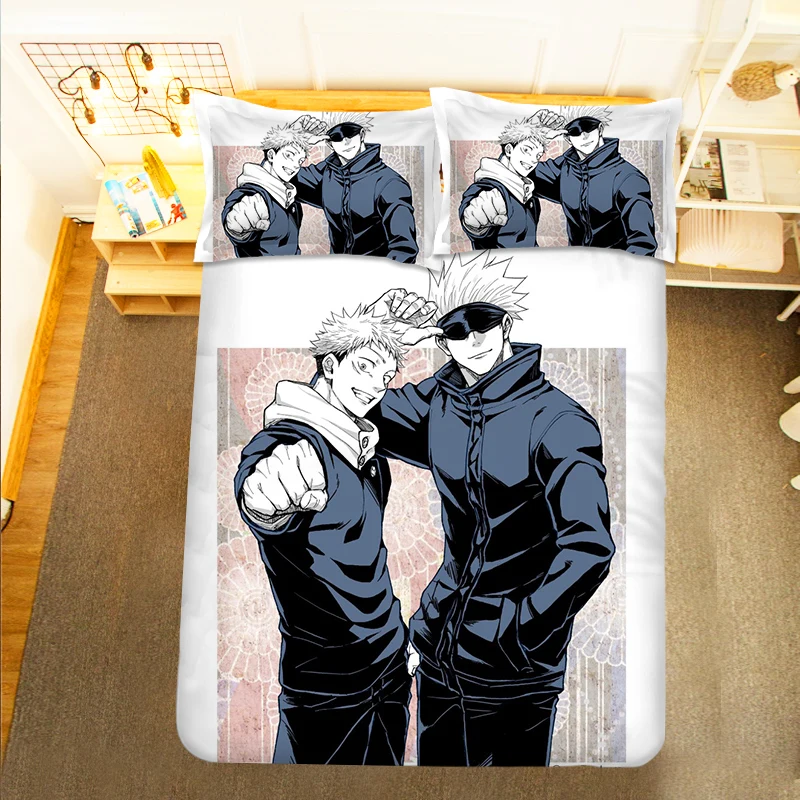 Jujutsu Kaisen Itadori Yuji Anime 3PCS Duvet Cover Sets Cartoon Bedding Children Room Pillow Case duvet sets Bedding Sets