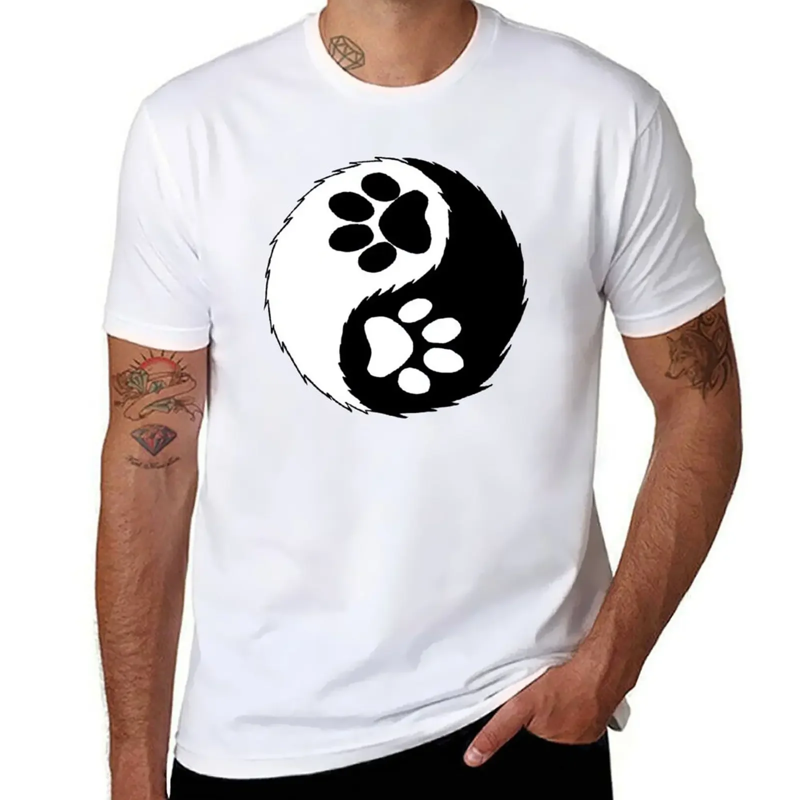 

furry yin yang T-shirt Short sleeve tee cute tops new edition mens workout shirts