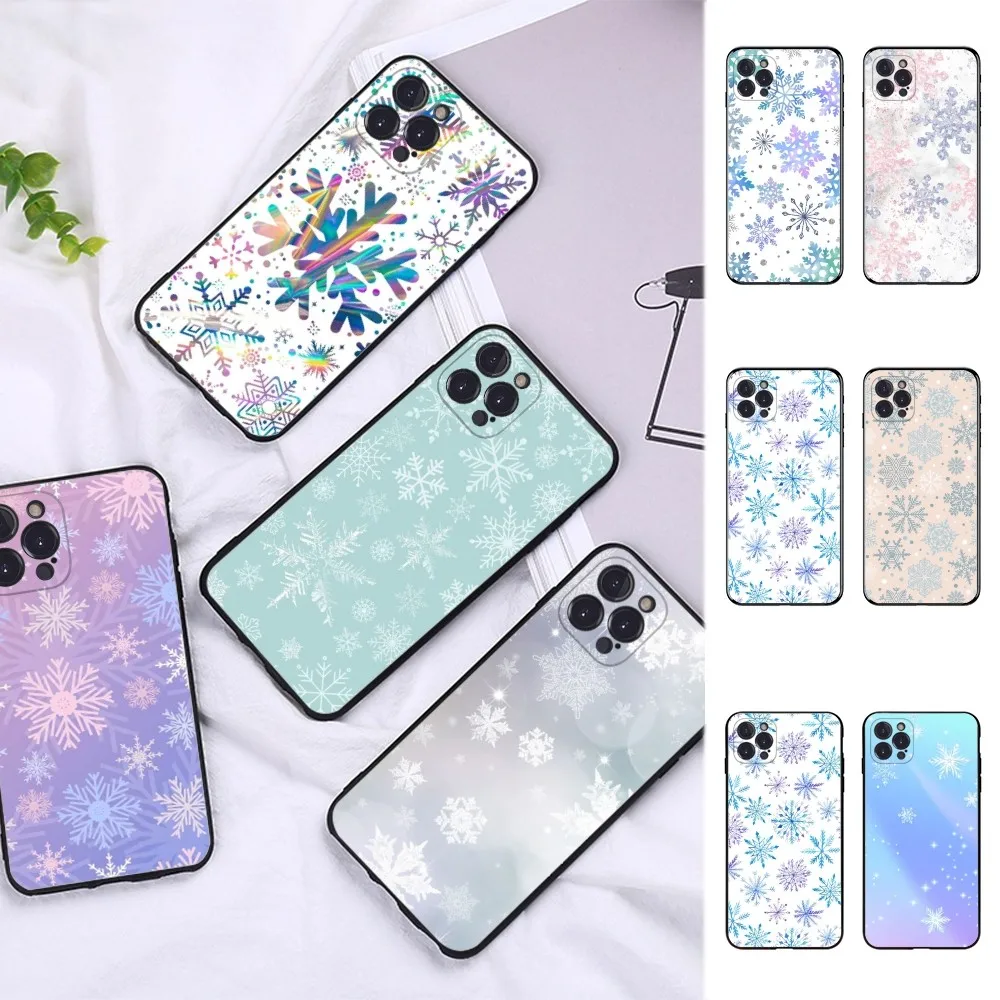 

Christmas Snowflakes Phone Case For IPhone 15 14 11 12 13 Mini Pro XS Max Cover 6 7 8 Plus X XR SE 2020 Funda Shell