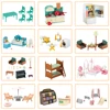 1:12 Scale Dollhouse Miniature Furniture Villa House Bunny Reindeer Kitchen Food Picnic Car Accessories Simulation Set For Gifts 4