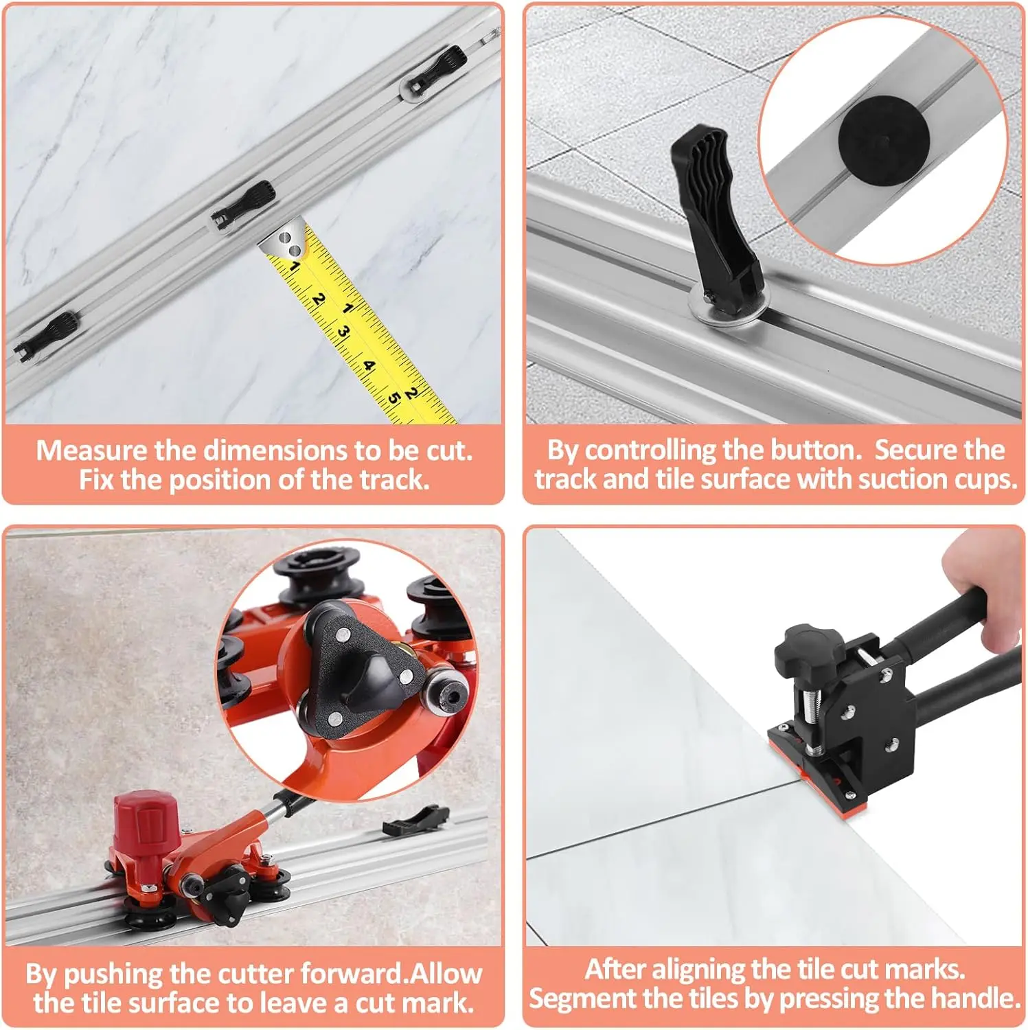 Large Format Tile Cutter with Case, Flytohom Manual Tile Cutter for Cutting Large Porcelain Ceremic Tile from 0.12 to 0.47" Thic 3