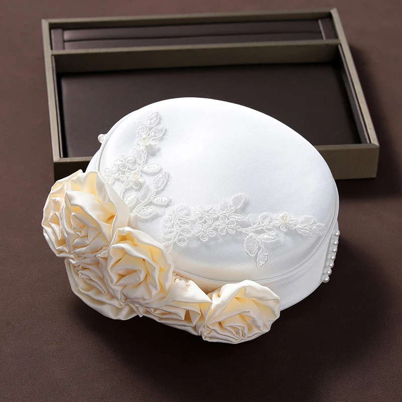 Bride Super Xian Sen Series Satin Embroidered Flower Hat Wedding Studio Headwear Photography and Makeup Design Accessories
