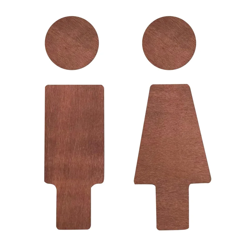Description Picture 4 of itemBathroom Decoration Premium Bathroom Sign Solid Wood Men's And Women's Toilet Sign Wall Sticker Home Bathroom Decor