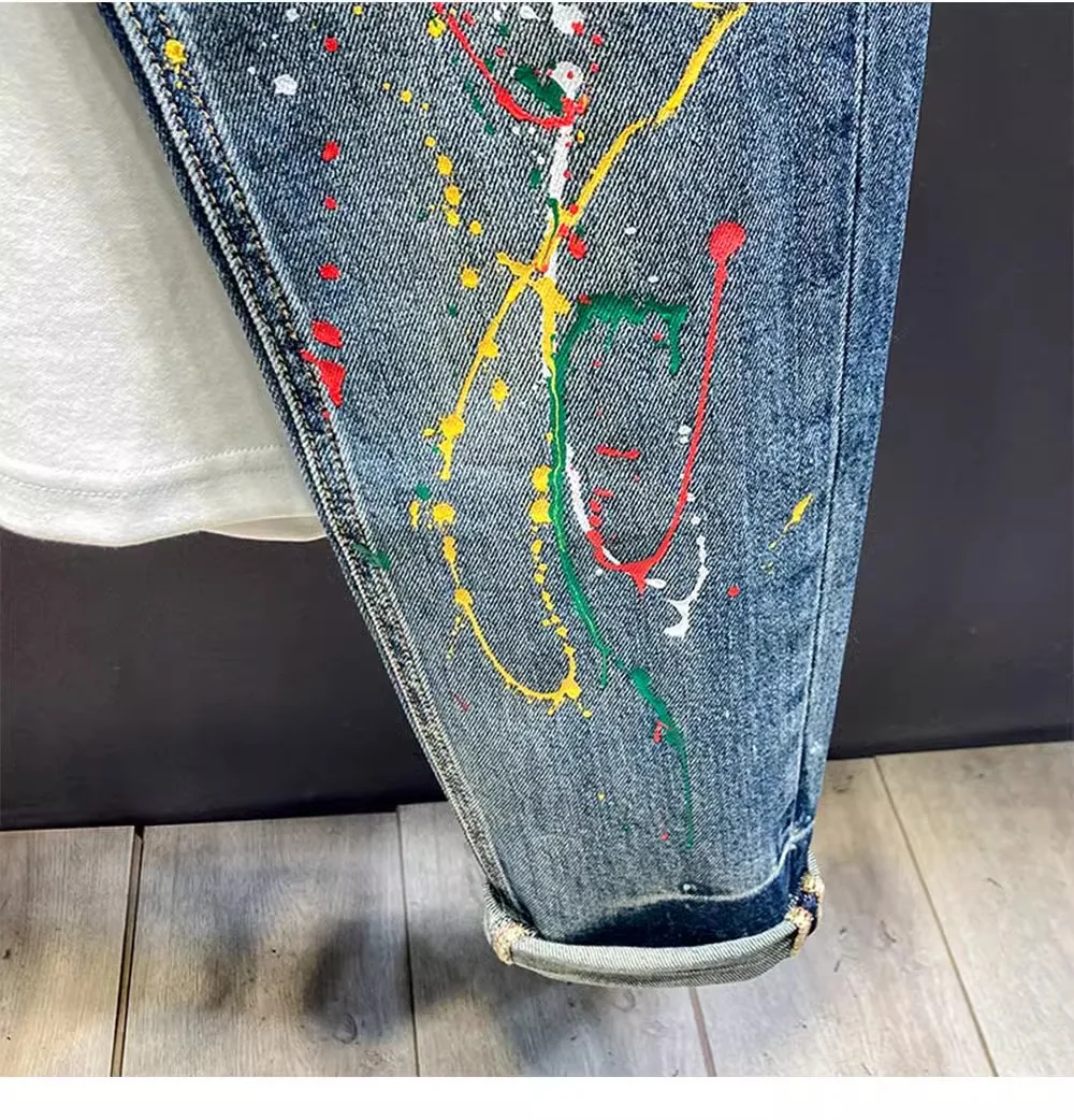 A03640 Fashion Men's Jeans Runway Luxury famous Brand European Design party style Men's Clothing