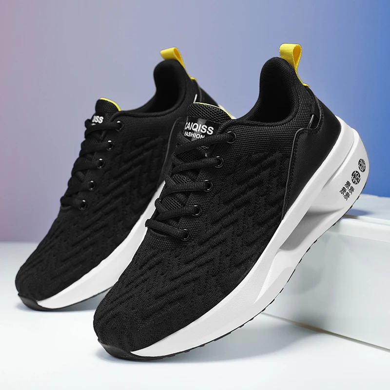 Men's Lightweight Breathable Fabric Running Shoes - Breathable Outdoor Sports Shoes for Gym, Jogging, Tennis - Comfortable Cushioning and Support