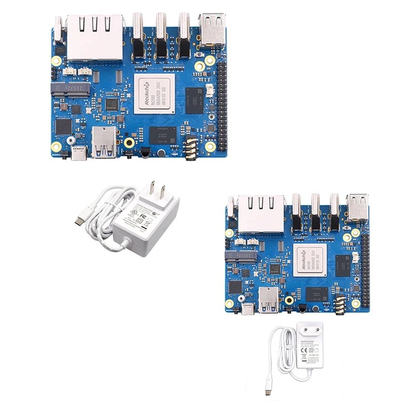 오렌지 파이 5 플러스용 개발 보드 키트, EU 플러그, 4GB RK3588 64 비트 2.5G M.2 슬롯 지지대, 2230 와이파이 6 BT 모듈 키트