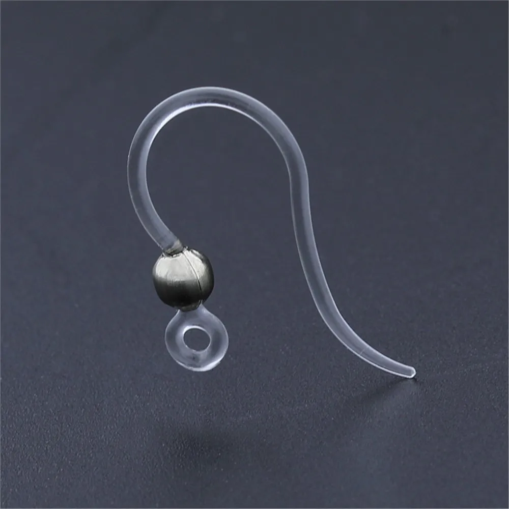 20pcs Safety Non-Allergenic Plastic Earring Hooks Ear Wire Findings for DIY Sensitive Ears Jewelry Making Supplies