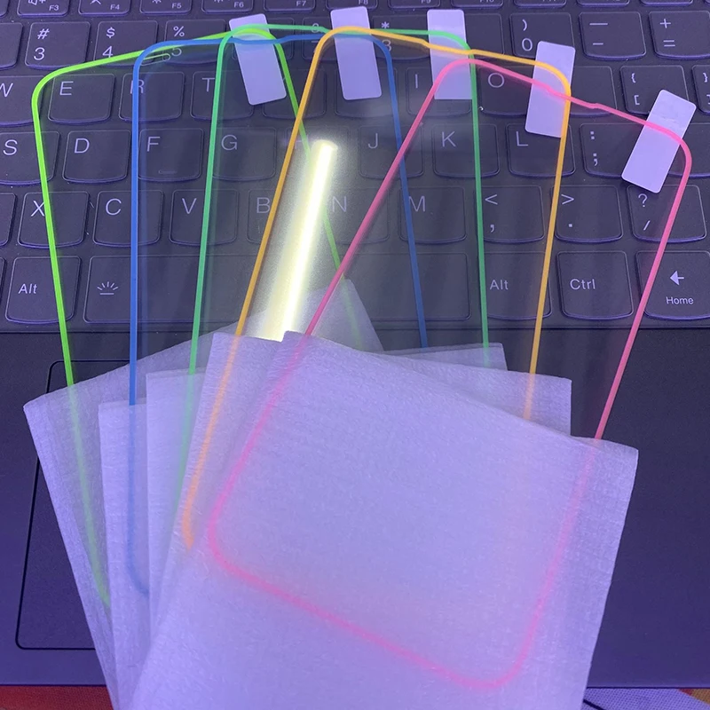 Luminous Tempered Glass Screen Protector Set - 3 Pack Fluorescent Film, 9H Hardness
