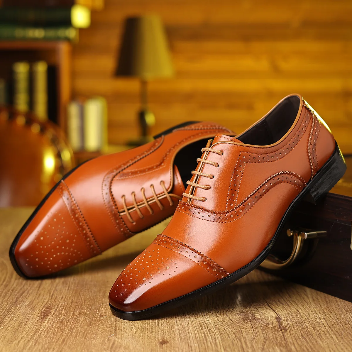 Big Size New Designer Brogue Shoes for Men Spring Autumn Fashion Casual Leather Shoes Carved British Dress Men's Shoe 6