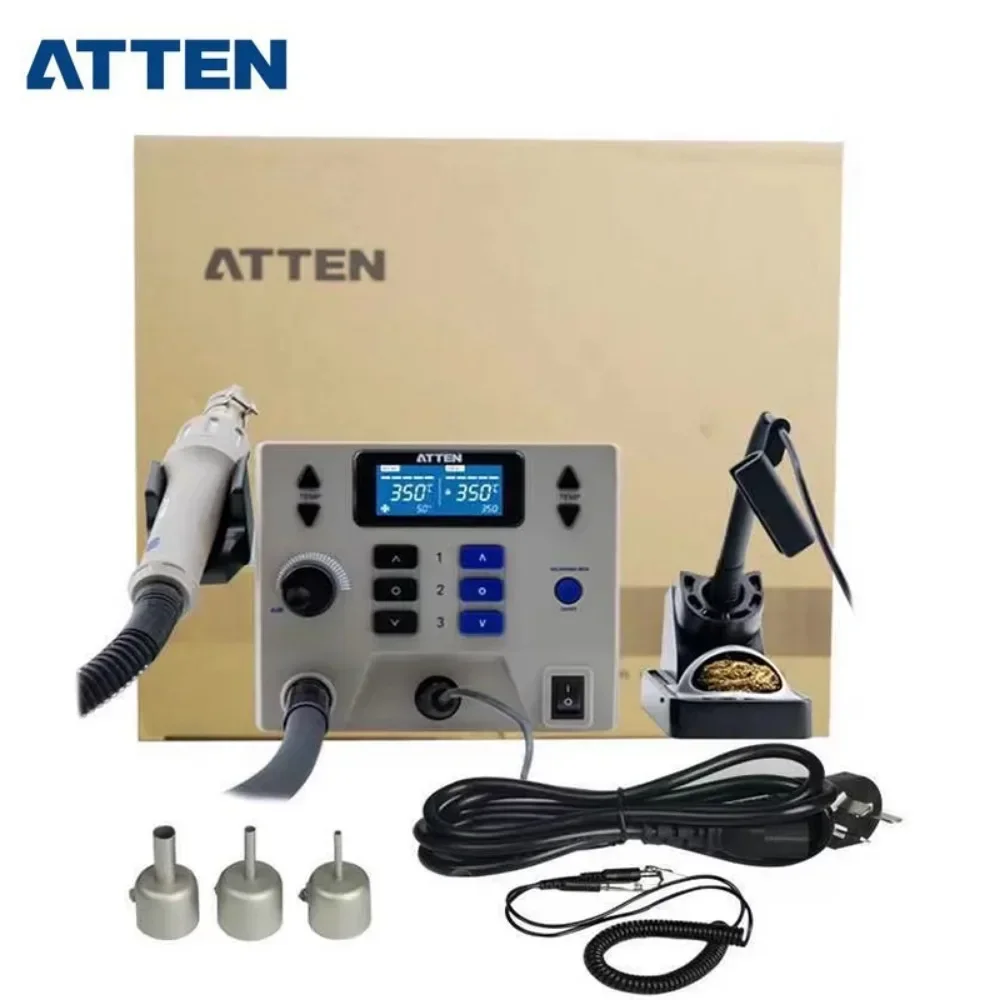 ATTEN ST-862D Update Version ST-8902D 1300W 2 IN 1 Digital Rework Station Hot Air Gun 90W Soldering Iron Solder Station 110/220V