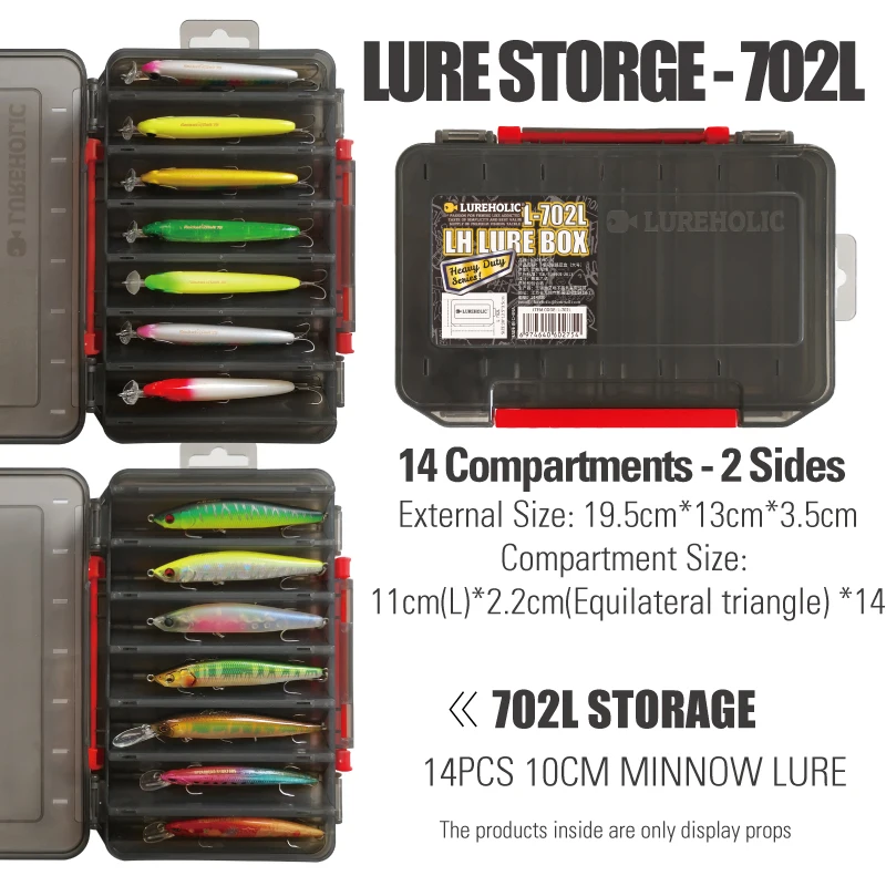 LUREHOLIC Lure Box FishingTackle Storage Hard Lure Soft Worm