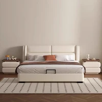 Cream Style Bedside Table Space Saving Design Trendy Simple Nightstands Storage Drawers Mesita De Noche Bedroom Furniture 6