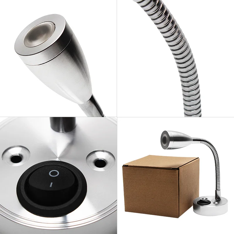 3W 6000K Cold White LED Spot Reading Light RV Camp Boat Wall Bedside Lamp Boat Home Trailer Interior lighting