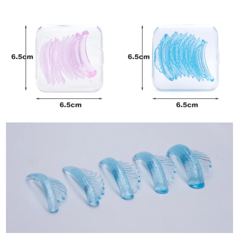 5Pairs Lash Lift Silicone Pads Eyelash Perm 3D Curler Eye Patches Applicator Tools Eyelashes Extension Accessories Blue/Pink