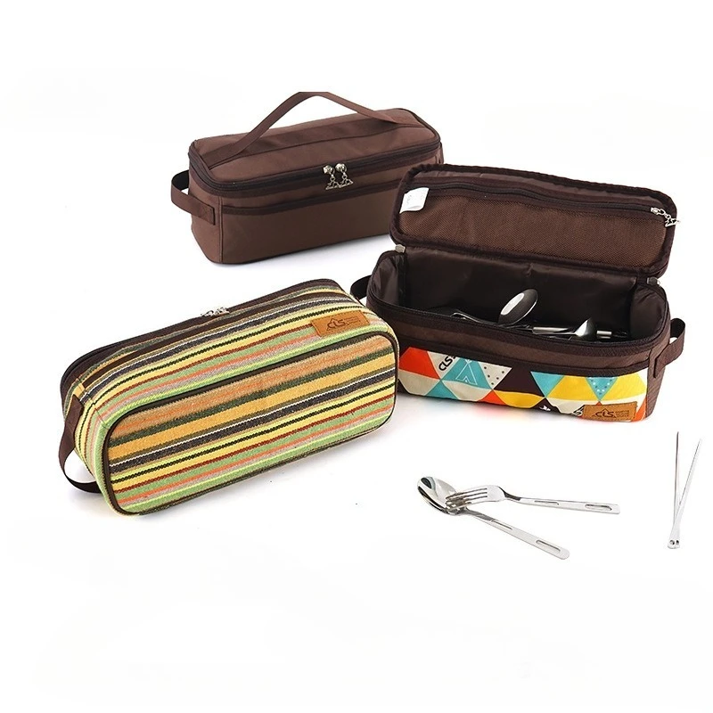 Outdoor camping cookware storage bag camping barbecue tableware storage bag self driving travel makeup portable toiletrie