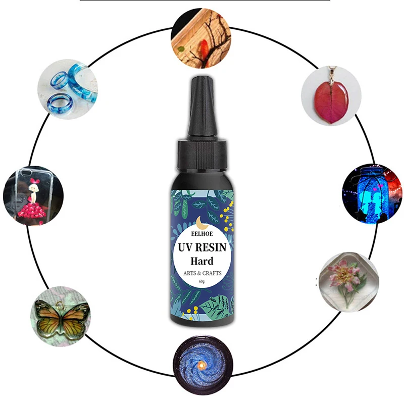 UV Resin Crystal Clear Hard Ultraviolet Non-Toxic Hard Transparent Glue Solar Cure Sunlight Resin Nail Art Accessories UV Resin