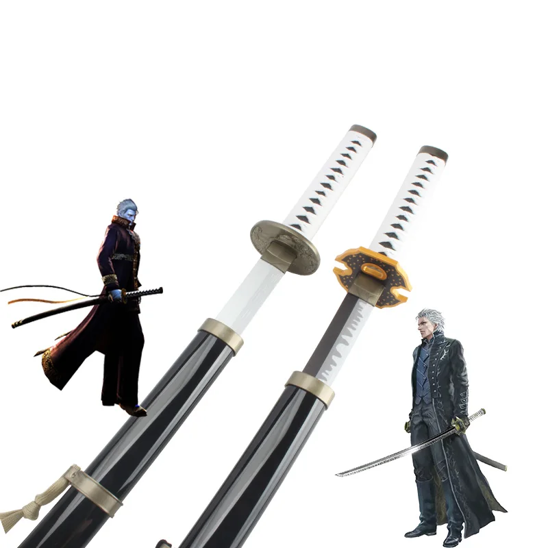 New High Quality  Yamato ④ ⑤ Katana Sword Wooden Cosplay 80cm Online Games Devil May Cry Dark Slayer Yama Sword Halloween Gifts 6