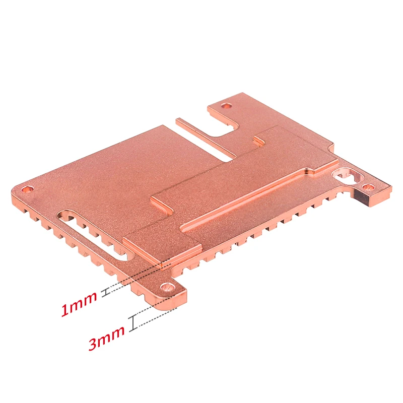 Dissipador de cobre puro para raspberry pi 4, caixa metálica, revestimento de refrigeração passivo, 4mm, modelo b 4b