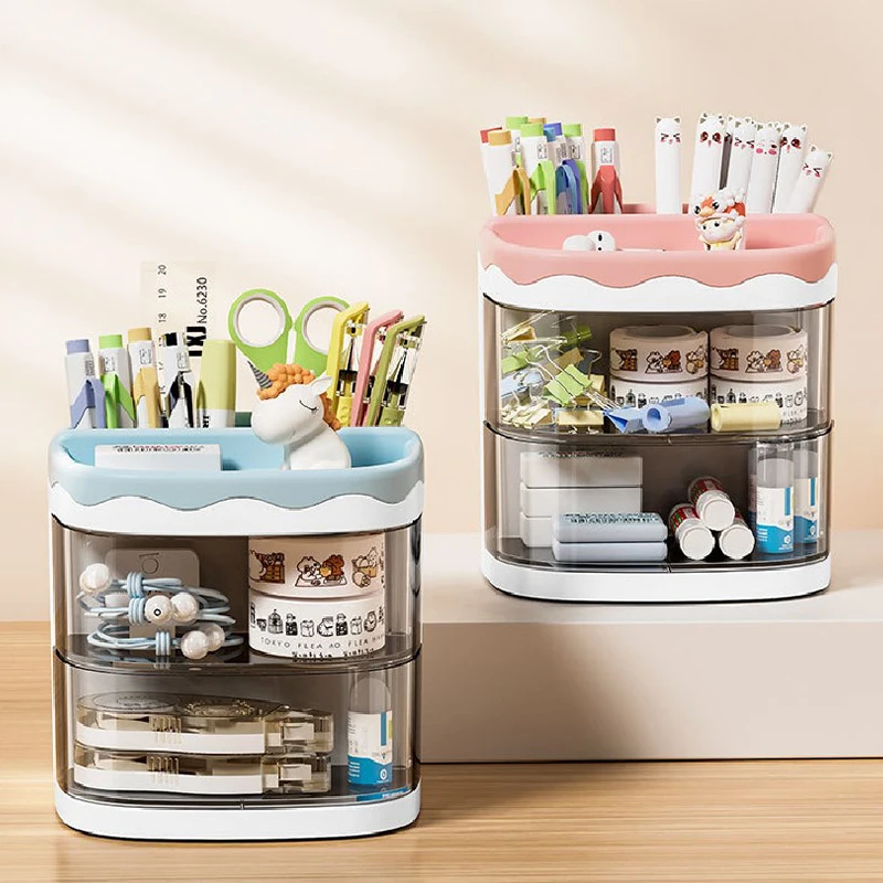 

Practical Multi-Functional Desk Organizer Pen Holder Cosmetics Storage Shelf
