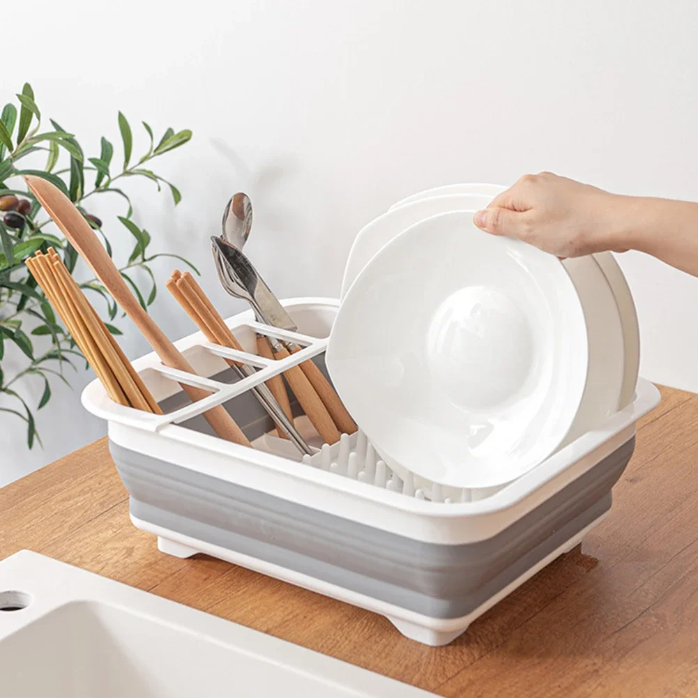 Description Picture 6 of itemKitchen Dry Storage Basket Drainer Organizer Foldable Dish Rack Dinnerware Bowl Rack Tableware Plate Storage Kitchen Accessories