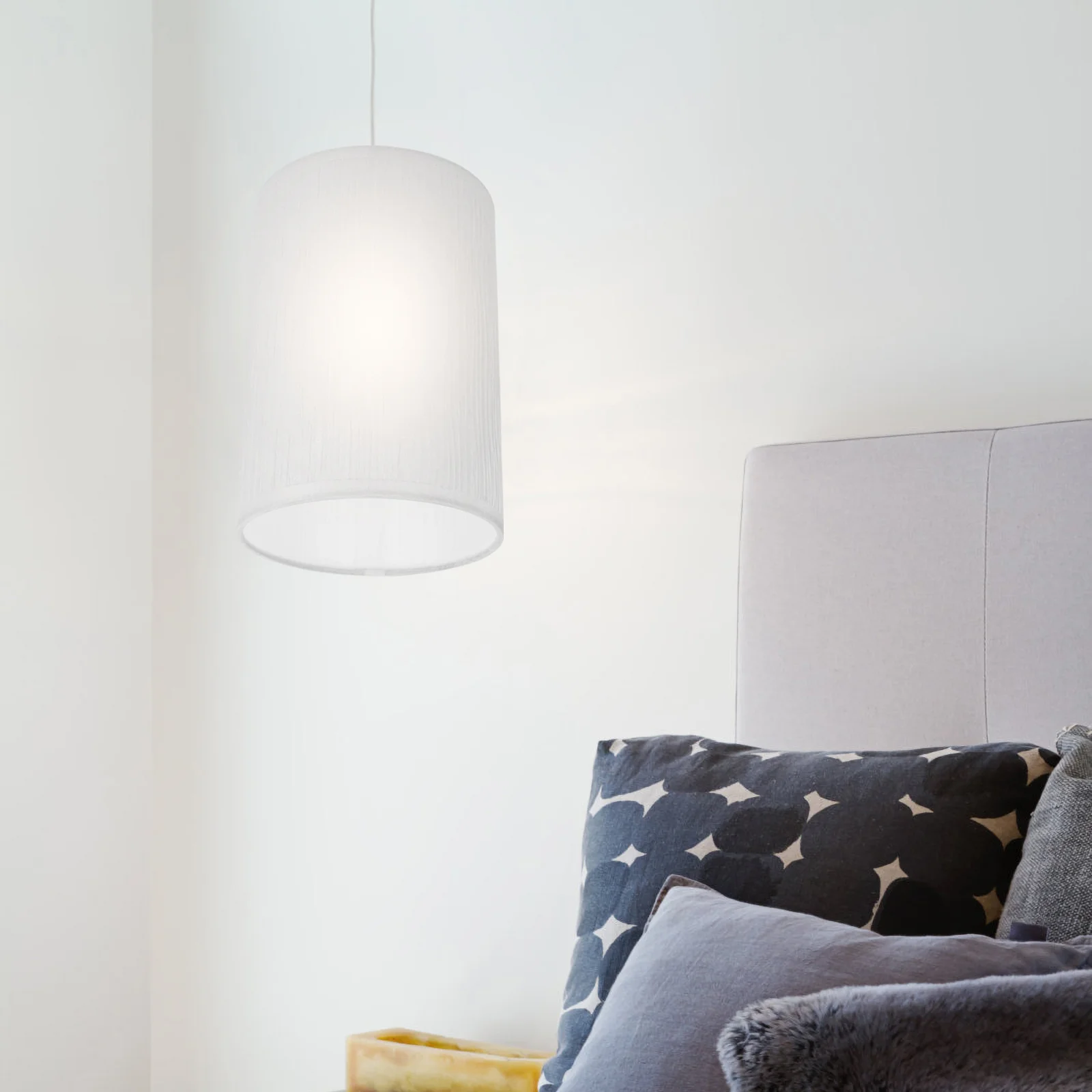 

Drum Lamp Shade E27 E14 Base Pendant Lampshade White Pleated Cylinder Lamp Shade Ceiling Lamp Cover Ceiling Fan Light
