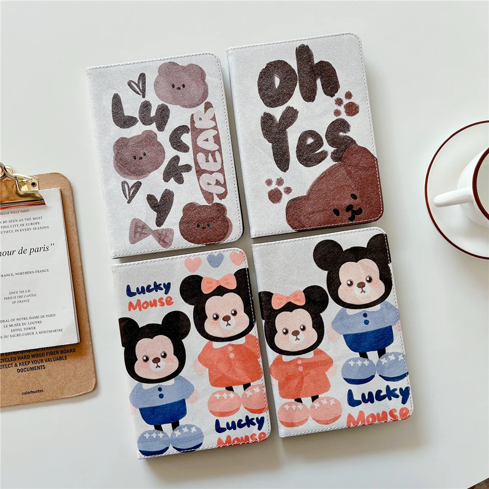

Lucky Mouse Tablet Beschermhoes for IPad Air5 4 IPad Pro 2021 Cover IPad 10.5 IPad 7 8 9 Th IPad Mini 6 5 4 3 IPad 10Th case