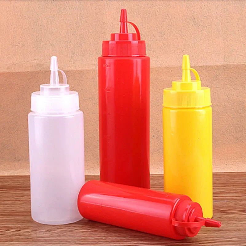 Sauce Bottle Cooking Tools Plastic Squeeze Bottle Olive Oil Storage Jar Condiment Dispenser Vinegar Seasoning Accessories sauce squeeze bottle