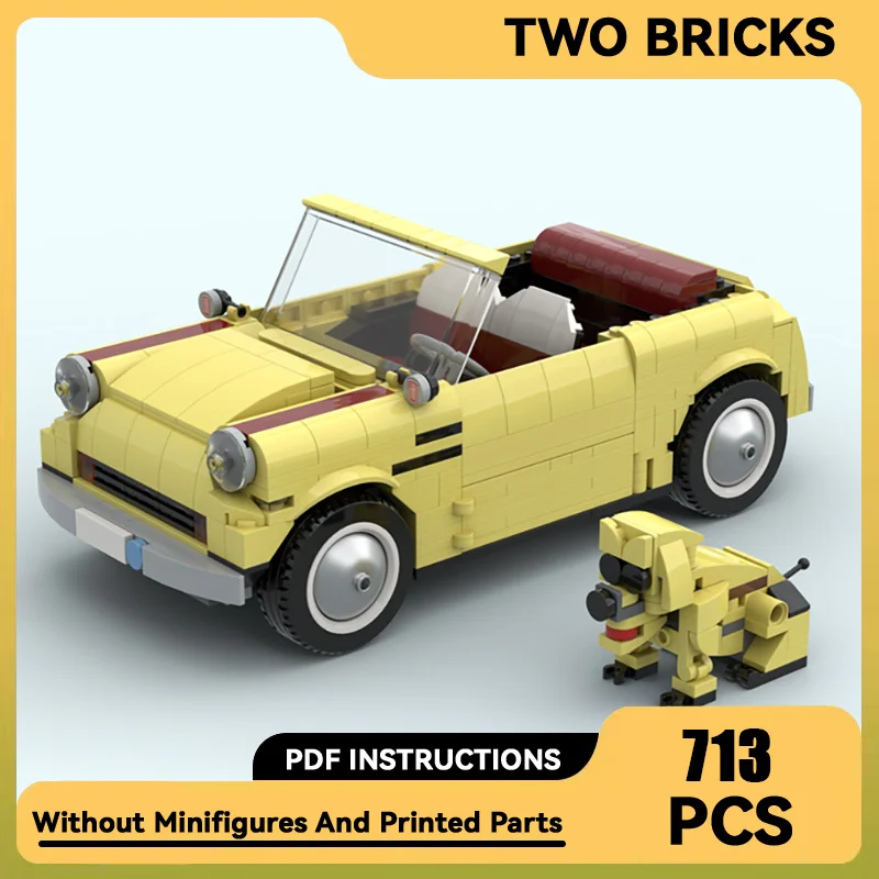 

Moc Building Blocks Vintage Classic Retro City Car Model Technical Bricks DIY Assembly Famous Vehicle Toys For Kids Child