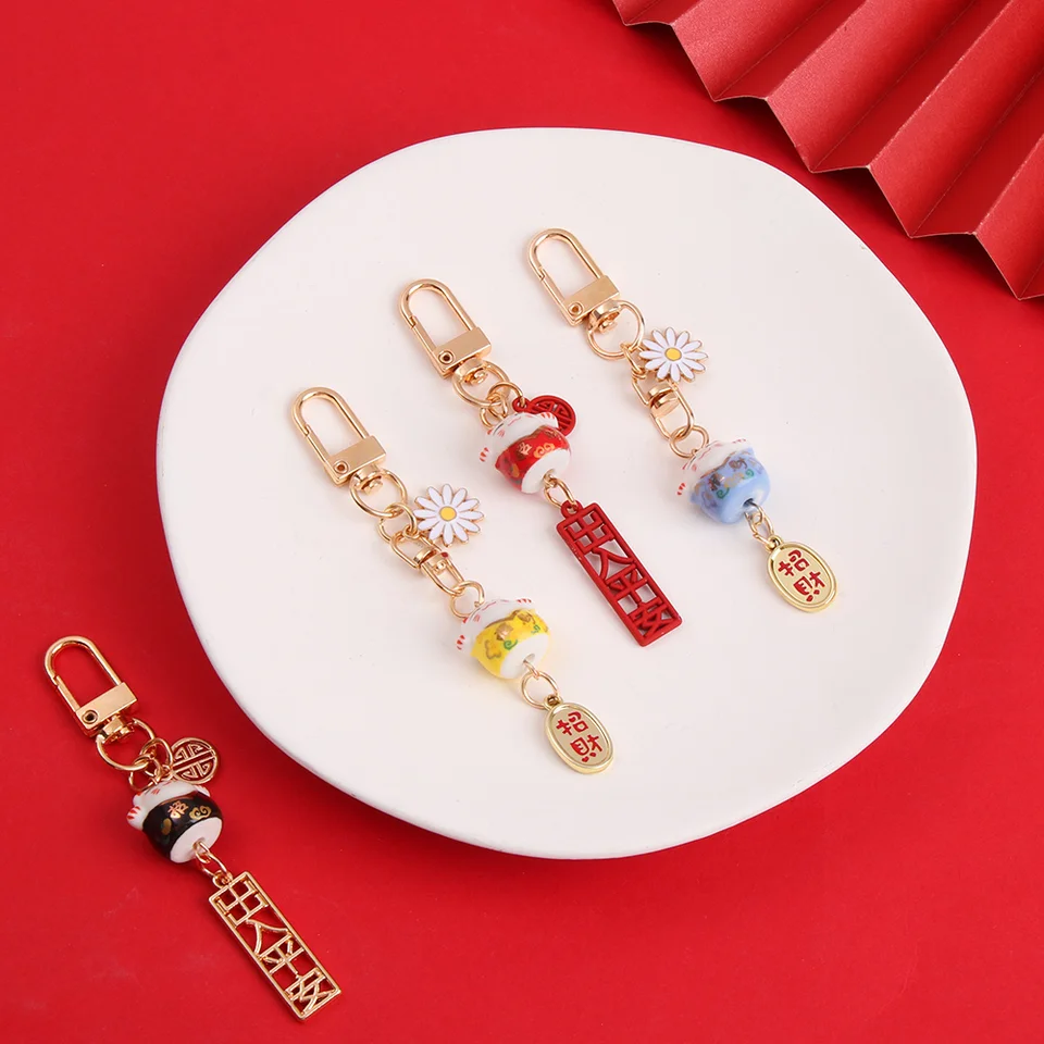 TOYANDONA 2 X Lucky Cat Keyring Bag Lucky Charm